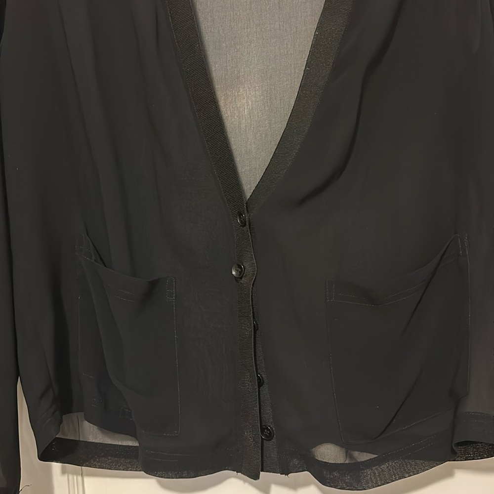 Kensie black sheer cardigan-shaped top